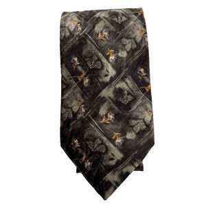 Robert Talbott Best Of Class Men's Silk Tie 56" Gray/Purple Floral Abstract